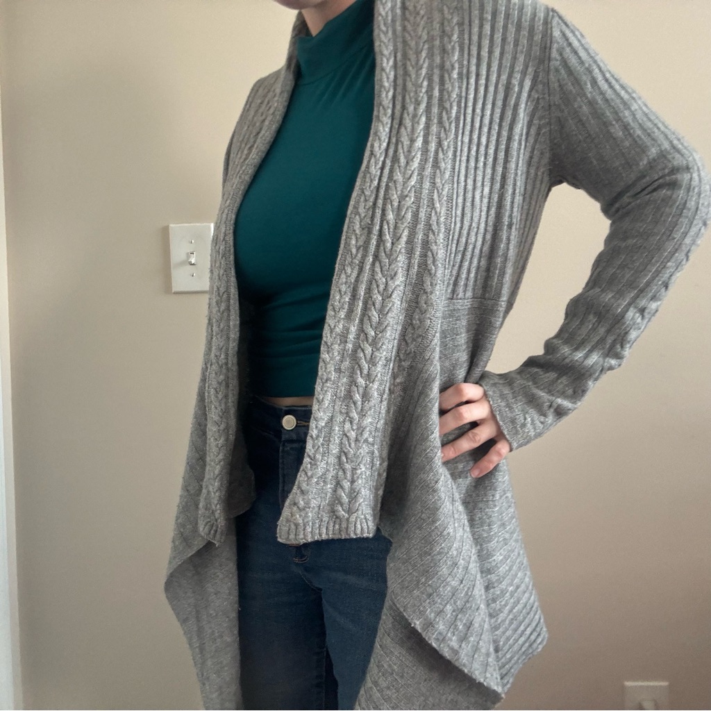 Autumn Cashmere Cable Knit Rib Drape Cardigan Knit